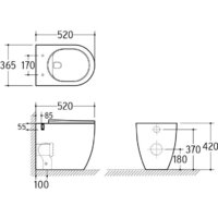 Унитаз подвесной Roxen Antares One Rimless 6 в 1 StounFix Dual Fresh 506406 (кнопка: черный матовый) - Превью изображения №21 — Интернет-магазин Time-Shop