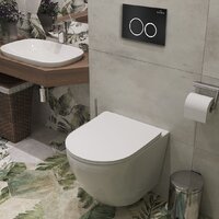 Унитаз подвесной Roxen Antares One Rimless 6 в 1 StounFix Dual Fresh 506406 (кнопка: черный матовый) - Превью изображения №9 — Интернет-магазин Time-Shop