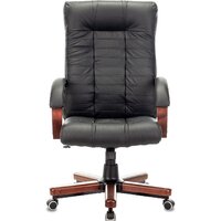 Офисное кресло Бюрократ KB-10WALNUT/B/LEATH (черный) - Превью изображения №3 — Интернет-магазин Time-Shop