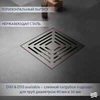 Трап/канал Lauter 2140065-L1GM 150x150 (оружейная сталь) - Превью изображения №2 — Интернет-магазин Time-Shop