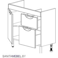  СанитаМебель Тумба под умывальник Эмили-601.800 (белый) - Превью изображения №2 — Интернет-магазин Time-Shop