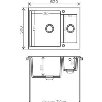 Кухонная мойка Polygran Brig-620 (серый 14) - Превью изображения №2 — Интернет-магазин Time-Shop
