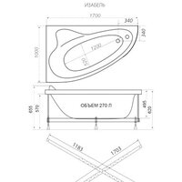 Ванна Triton Изабель 170x100 L Стандарт Flat (с гидромассажем) - Превью изображения №2 — Интернет-магазин Time-Shop