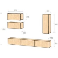 Стенка Артём-Мебель Венеция СН 121.01 (дуб крафт белый/дуб крафт табачный) - Превью изображения №6 — Интернет-магазин Time-Shop