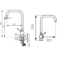 Смеситель Ferro Toledo BTD4FUW - Превью изображения №3 — Интернет-магазин Time-Shop