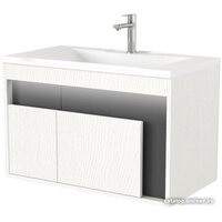 Дабер Тумба под умывальник 016 Cersanit Como 70 Т16.7C.0.20_light (с подсветкой, белый древесный/серый)