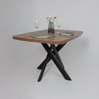 Кухонный стол Мамадома Leonel-130 раздвижной 130-165х85 (дуб веллингтон/черный) - Превью изображения №6 — Интернет-магазин Time-Shop