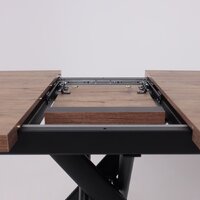 Кухонный стол Мамадома Leonel-130 раздвижной 130-165х85 (дуб веллингтон/черный) - Превью изображения №15 — Интернет-магазин Time-Shop