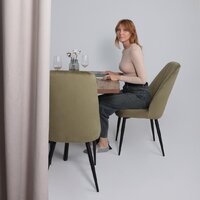 Кухонный стол Мамадома Leonel-130 раздвижной 130-165х85 (дуб веллингтон/черный) - Превью изображения №2 — Интернет-магазин Time-Shop