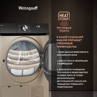 Сушильная машина Weissgauff WD 6010 Heat Pump Champagne - Превью изображения №16 — Интернет-магазин Time-Shop