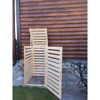 Бокс для мусорного контейнера Четыре Солнца Деревянный (натуральный) - Превью изображения №3 — Интернет-магазин Time-Shop