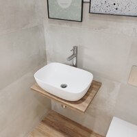 Умывальник Lauter 21493A + клапан 21190W + сифон 21635W (белый матовый) - Превью изображения №4 — Интернет-магазин Time-Shop