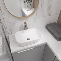 Умывальник Lauter 21493A + клапан 21190W + сифон 21635W (белый матовый) - Превью изображения №12 — Интернет-магазин Time-Shop