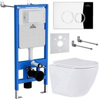 Унитаз подвесной Roxen Antares One Rimless 6 в 1 StounFix Dual Fresh 508565 (кнопка: хром) - Превью изображения №2 — Интернет-магазин Time-Shop