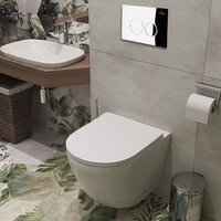 Унитаз подвесной Roxen Antares One Rimless 6 в 1 StounFix Dual Fresh 508565 (кнопка: хром) - Превью изображения №8 — Интернет-магазин Time-Shop