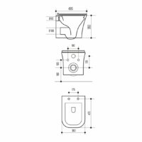 Унитаз подвесной White Wave Promo (белый глянец) - Превью изображения №8 — Интернет-магазин Time-Shop