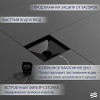 Трап/канал Lauter 2140062-L1MB 150x150 (черный матовый) - Превью изображения №3 — Интернет-магазин Time-Shop