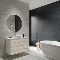  ЗОВ Тумба под умывальник Парма 70 P70LWP0MWHMC1A-LDSPW (белый/белый галифакс) - Превью изображения №5 — Интернет-магазин Time-Shop