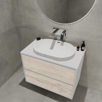  ЗОВ Тумба под умывальник Парма 70 P70LWP0MWHMC1A-LDSPW (белый/белый галифакс) - Превью изображения №4 — Интернет-магазин Time-Shop