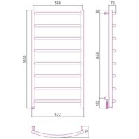 Полотенцесушитель Сунержа Галант 4.0 1000х500 МЭМ левый 31-0830-1050 - Превью изображения №4 — Интернет-магазин Time-Shop