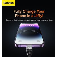 Кабель Baseus CoolPlay Series USB Type-A - Lightning (1 м, черный) - Превью изображения №17 — Интернет-магазин Time-Shop