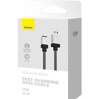 Кабель Baseus CoolPlay Series USB Type-A - Lightning (1 м, черный) - Превью изображения №11 — Интернет-магазин Time-Shop
