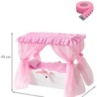 Кроватка для кукол Leader Toys Diamond Princes c царским балдахином 71219 (белый) - Превью изображения №4 — Интернет-магазин Time-Shop