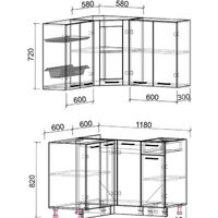 Готовая кухня Интерлиния Мила 12x12 без столешницы (бетон/антрацит) - Превью изображения №2 — Интернет-магазин Time-Shop