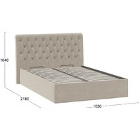 Кровать Трия Скарлет универсальная тип 1 с ПМ 140x200 (велюр мокко светлый) - Превью изображения №4 — Интернет-магазин Time-Shop