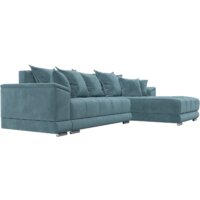 Угловой диван Лига диванов НордСтар правый 121106 (велюр бирюзовый/подушки велюр бирюзовый) - Превью изображения №4 — Интернет-магазин Time-Shop