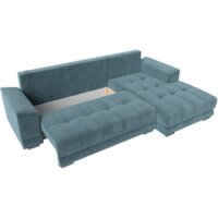 Угловой диван Лига диванов НордСтар правый 121106 (велюр бирюзовый/подушки велюр бирюзовый) - Превью изображения №7 — Интернет-магазин Time-Shop