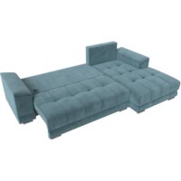 Угловой диван Лига диванов НордСтар правый 121106 (велюр бирюзовый/подушки велюр бирюзовый) - Превью изображения №8 — Интернет-магазин Time-Shop