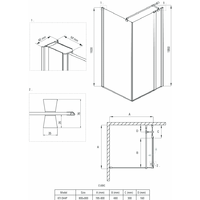 Душевой уголок Deante Cubic 90x90 KTI 043P - Превью изображения №4 — Интернет-магазин Time-Shop