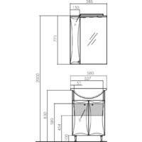  Акватон Тумба под умывальник Джимми 57 У 1A250501DJ010 - Превью изображения №5 — Интернет-магазин Time-Shop