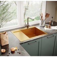 Кухонная мойка Mixline Pro 552927 (золото, с сифоном) - Превью изображения №4 — Интернет-магазин Time-Shop