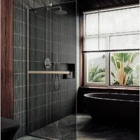 Душевая стенка MaybahGlass 195x89 MGD-735-5у (графитовое стекло/хром матовый) - Превью изображения №4 — Интернет-магазин Time-Shop