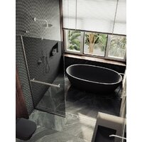 Душевая стенка MaybahGlass 195x89 MGD-735-5у (графитовое стекло/хром матовый) - Превью изображения №8 — Интернет-магазин Time-Shop