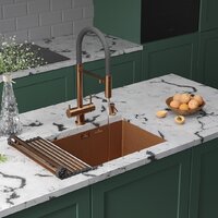 Кухонная мойка Roxen Uno 560210-54-BRS PVD бронзовая/текстурная (с ролл-матом и дозатором) - Превью изображения №2 — Интернет-магазин Time-Shop