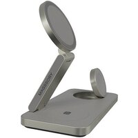 Беспроводное зарядное Magssory Yoga 3 в 1 Charging Station для Samsung Qi2 WCH017t (титан) - Превью изображения №3 — Интернет-магазин Time-Shop