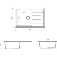 Кухонная мойка Berge BG-7603 (серый глянцевый) - Превью изображения №2 — Интернет-магазин Time-Shop