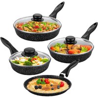 Набор сковород Elan Gallery Гармония вкуса 120112+4 (черный мрамор) - Превью изображения №5 — Интернет-магазин Time-Shop