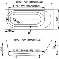 Ванна VagnerPlast Kasandra 180x70 - Превью изображения №5 — Интернет-магазин Time-Shop