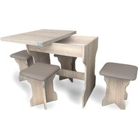 Обеденная группа Анмикс ЛДСП (дуб санома/кожзам капучино) - Превью изображения №4 — Интернет-магазин Time-Shop