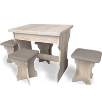 Обеденная группа Анмикс ЛДСП (дуб санома/кожзам капучино) - Превью изображения №2 — Интернет-магазин Time-Shop