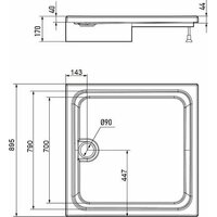Душевой поддон Erlit 90x90x17 ER9017H-1 - Превью изображения №3 — Интернет-магазин Time-Shop