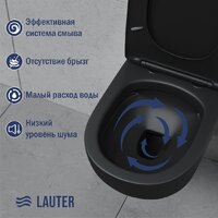 Унитаз подвесной Lauter Sulzdorf (черный с микролифтом) - Превью изображения №3 — Интернет-магазин Time-Shop