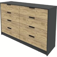 Комод Интерлиния Концепт КТ-К157 (дуб золотой/антрацит) - Превью изображения №2 — Интернет-магазин Time-Shop