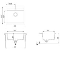 Кухонная мойка Aquasanita Quadro SQQ100W (beige 110) - Превью изображения №3 — Интернет-магазин Time-Shop