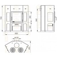 Свободностоящая печь-камин Мета-Бел Енисей с плитой АОТ-11.0 - Превью изображения №6 — Интернет-магазин Time-Shop