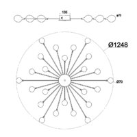 Припотолочная люстра Escada Starfall 2109/16 G4*3W Chrome - Превью изображения №6 — Интернет-магазин Time-Shop
